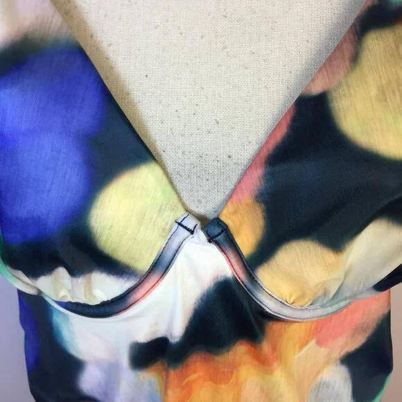 New! Swim by Cacique Tankini Top 40D Tie Dye Light Lined Plunge Underwired - Picture 6 of 16